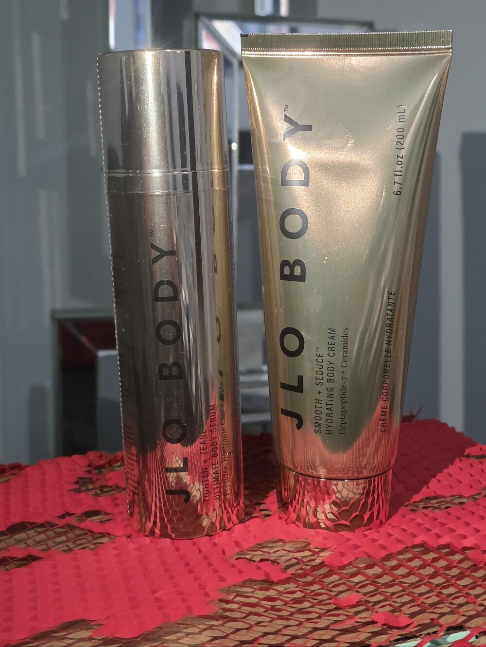 JLO Beauty Body Care Duo Set - Tighten + Tease Serum & Smooth + Seduce Cream